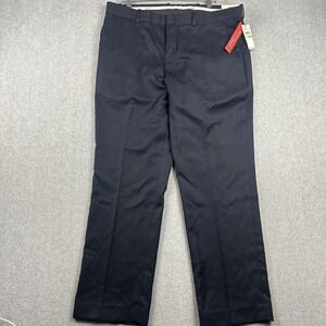 Perry Ellis Pants Mens 34x29 Blue Folio Flex Modern Dress Slacks Chino New $85